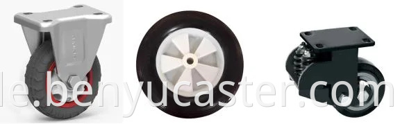 6 "Benyu Caster Wheel PU in Rot & Grau mit Verschleiß Widerstand und umweltfreundlich